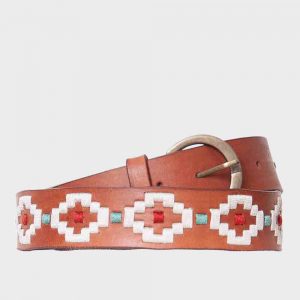LEATHER EMBROIDERED BELT B-102