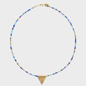 TRIANGLE SMALL BEADS NECKLACE NI-69 BLUE