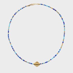 RHOMBUS SMALL BEADS NECKLACE NI-67 BLUE