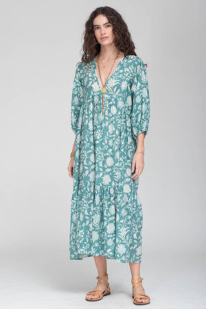 ODETTE DRESS 4298.98 TEAL